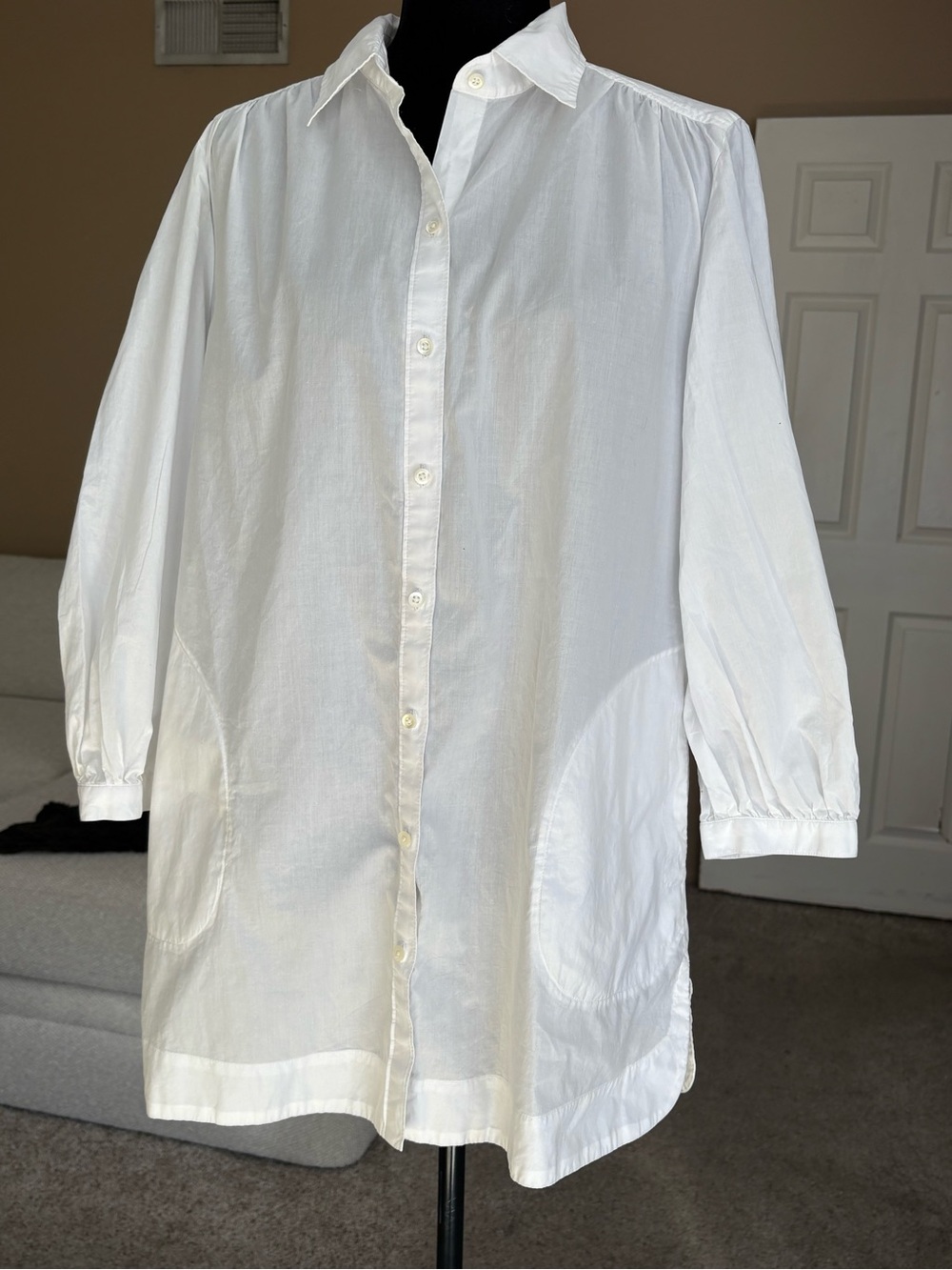 Lilly Pulitzer White Longline Button-Down Shirt